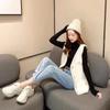 Women's Knitted Vest Jacket Short Loose Knitted Sleeveless Cardigan Spring Autumn V-neck Imitation Mink Knitted Vest