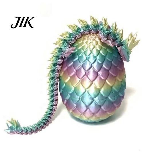 Unique Easter Present 3D Printed Mini Dragon Egg Articulated Fidget Toy Inside Kids Playset Basket Stuffers Collectible Flexible Gift for Teens