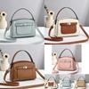 Chic Summer Small Square Bag For Women In Trendy Color Block Soft Leather With Zipper Closure