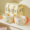Retro Hand Painted Flowers Handmade Irregular Cute Cup Ceramic Coffee Cup Design Sense Coffee Cup Household Water Cup
