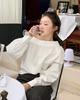 Korean Chic 2026 Spring/Autumn Off-Shoulder Puff Sleeve Shirt for Women