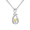 Birthstone Accent Infinity Heart Necklace Zircon Inlay Fashion Necklace  Birthday Anniversary Gift