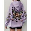 Hoodie Long Sleeved Butterfly Letter Printed Casual Plus Size Hoodie