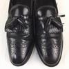 80er-90er Vintage NUNN BUSH Goodyear rahmengenäht Quasten-Loafer Schwarz Größe 9.5D 27.0 Leder(GEBRAUCHT)