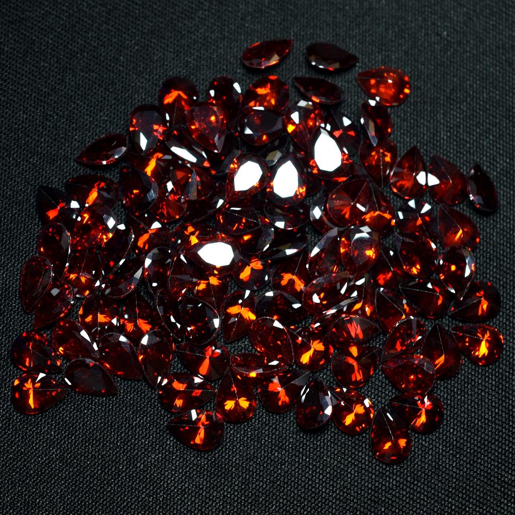 Natural CERTIFIED 6 Pcs Sapphire Orange Pear Cut Loose Gemstone 7x5 Mm Lot Aq-3636