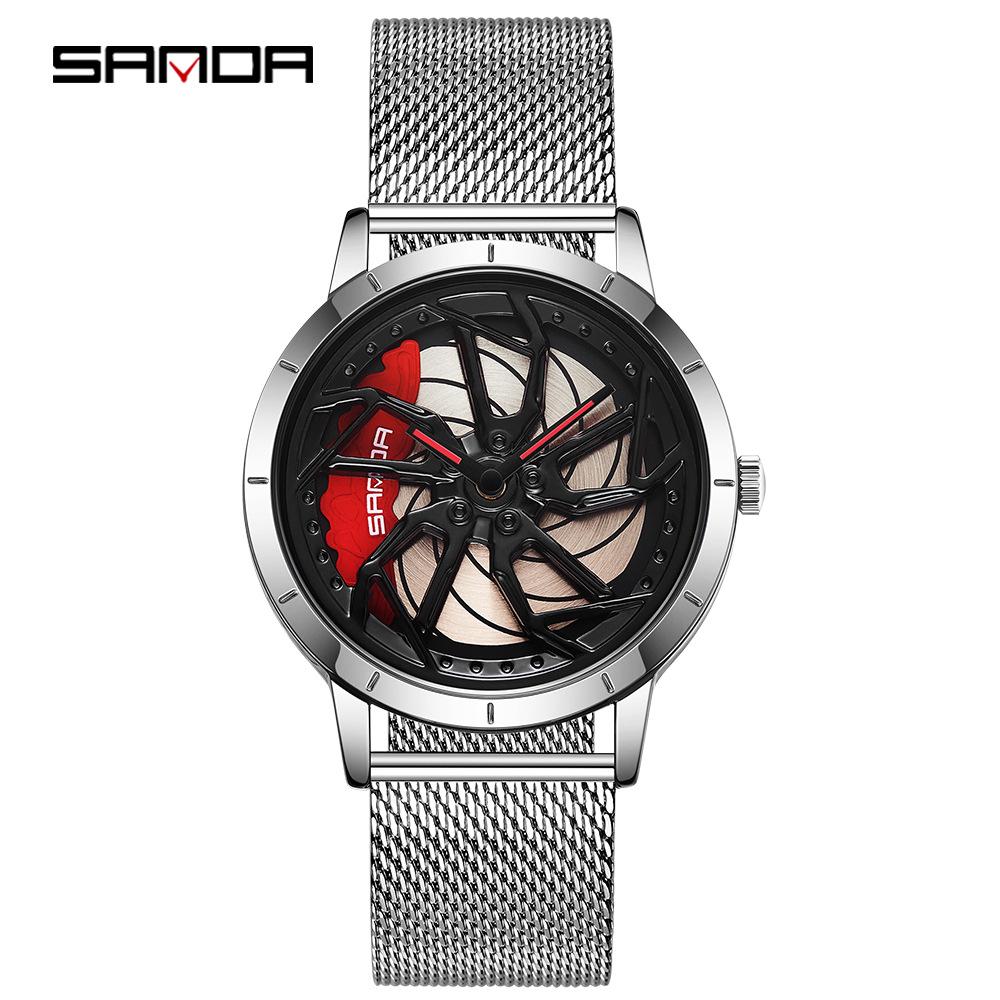 Sanda Meilleure Vente 1088 Montre pour Adolescent: Personnalisé, Cadran Rotatif 3D, Tendance, Quartz Étanche.