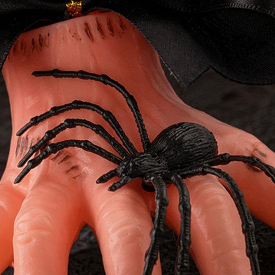Halloween Hair Clip for Women, Girls, Realistic Severed Hand Hairpin with Creepy Hand-shaped Black Rose And Spider, Horror Accessory Party