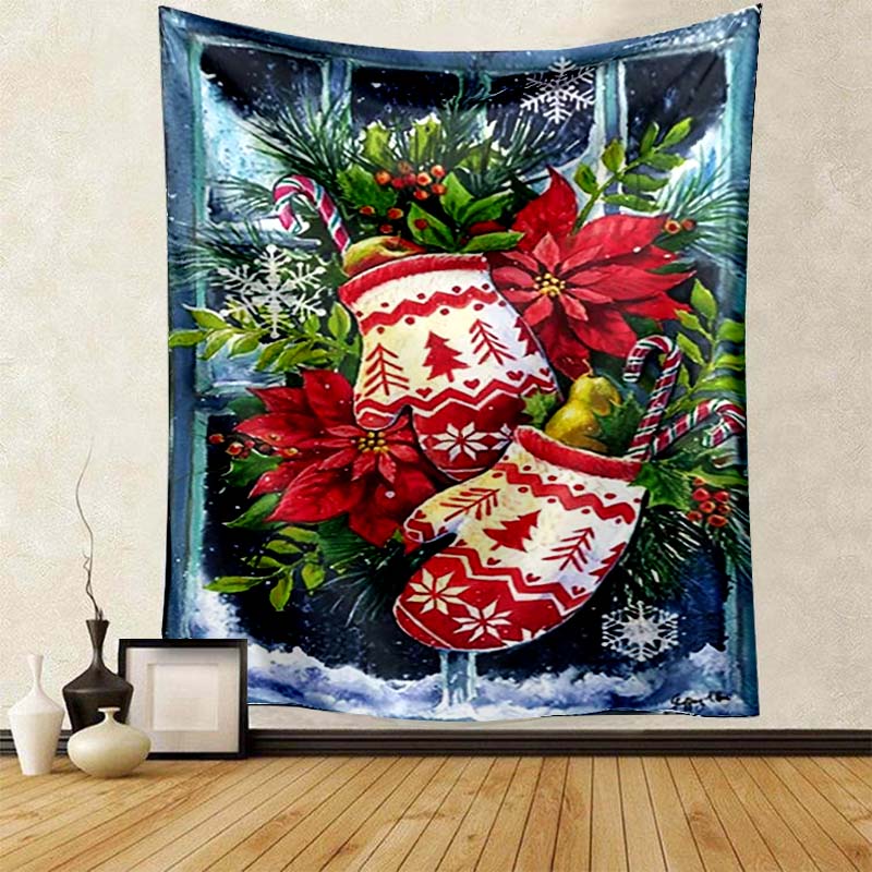 Beach Blanket Living Room Decoration Bedroom Background Cloth Santa Red Riding Hood Gnome Cute Tapestry Wall Hanging