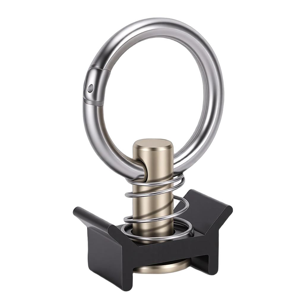 8pcs L Track Single Stud Fitting with Round Ring 4,000 Lbs Reusable L Track Rail Tie Down O Ring for Truck Bed Trailer
