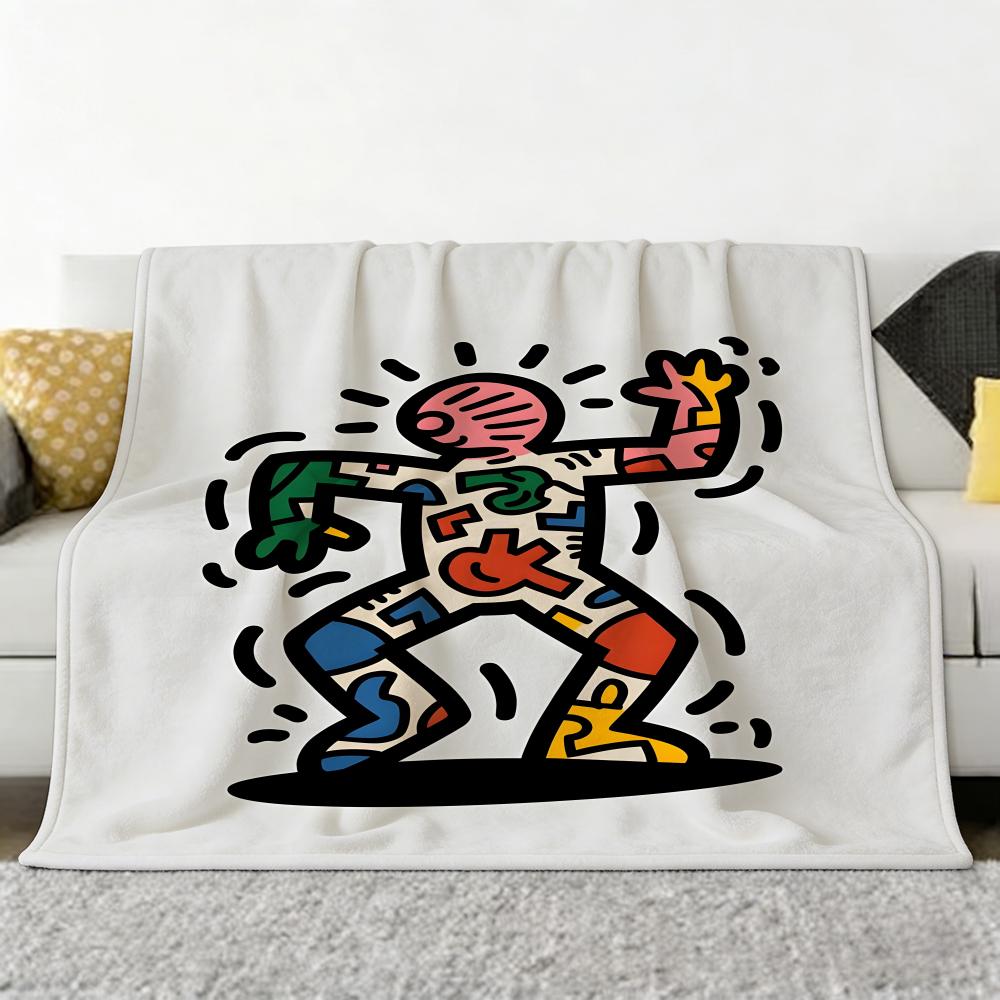 Artist K-Keith H-Haring Throw Soft Cozy Flannel Throw Blanket for Sofa Bedroom and More