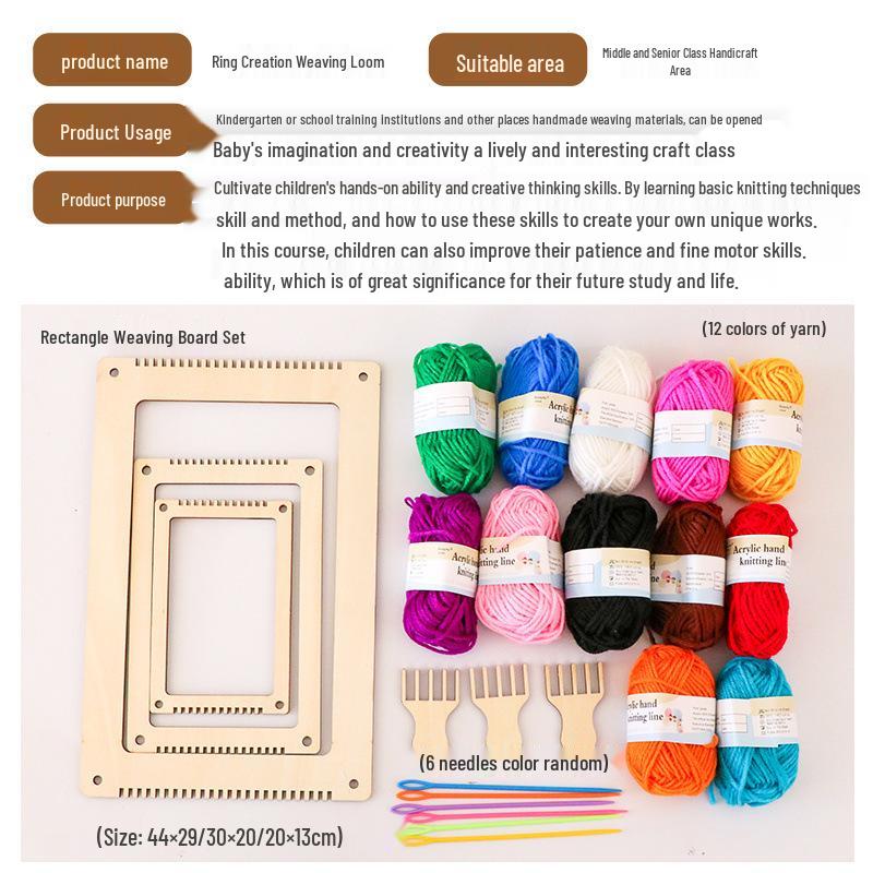 Kindergarten Yarn Weaving Kit for Large Classes – Loom and Craft Supplies Included