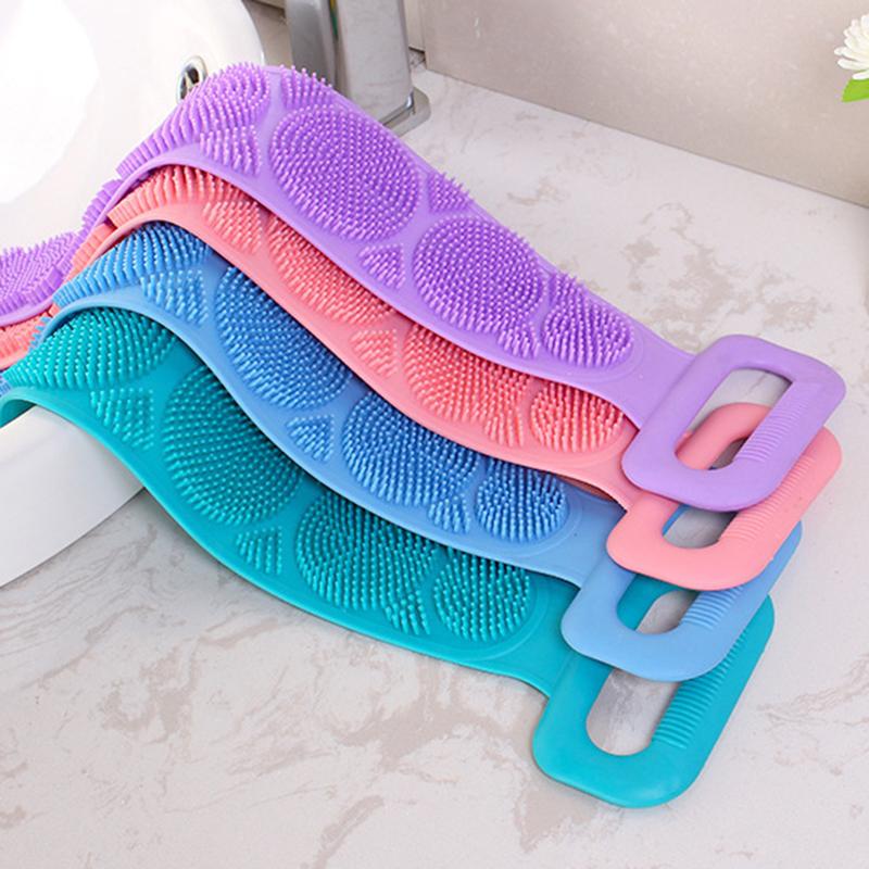 Solid Color Body Brush Silicone Dirt Scrub Towel Back Brush Bathroom Brush Bathroom Supplies Shower Brush Exfoliating Bath Brush