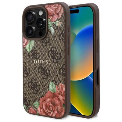 Guess Guhmp16Lp4Ropemcw Iphone 16 Pro    6.3 Brown Hardcase 4G Flowers Print Magsafe