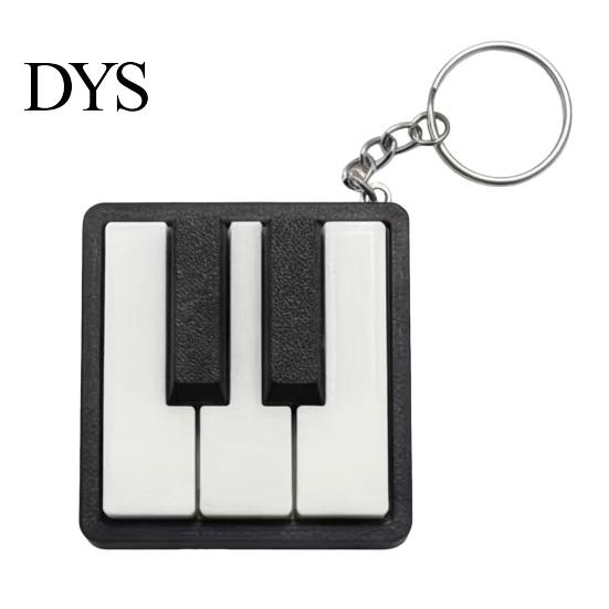 Stress Relief Keychain Mini Piano Keychain, Key Clicker, Playable Fingertip Toy Small Clicker with Metal Ring, Classic Black White Keys for