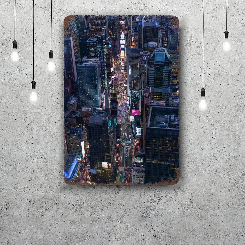 nyc skyline Vintage Metal Tin Signs Posters Decor Retro Metal Plaque Wall Art Decor for Garage Bar