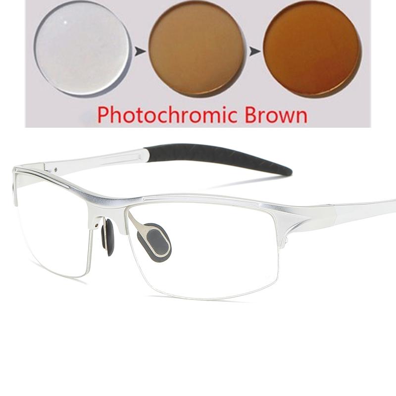 Sport Half Frame Square Prescription Glasses For The Nearsighted Aluminum Magnesium Myopia Spectacles Diopter 0 -0.5 -0.75 To -6