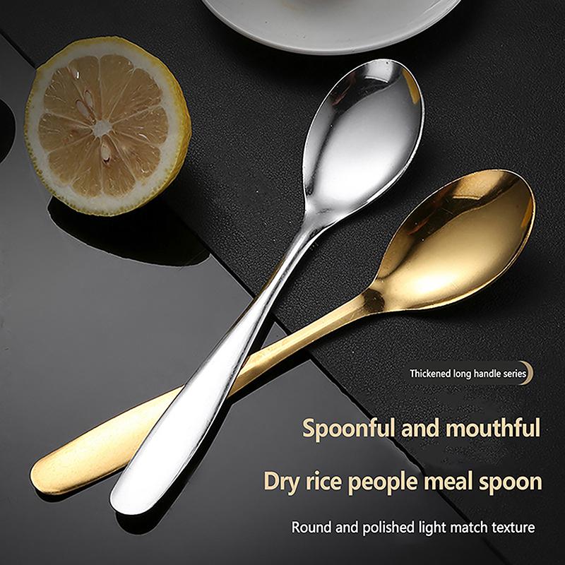 1Pc Coffee Stirring Spoon Cutlery Set Juice Gold Silver Tea Spoons Ice Cream Long Handle Scoop Tableware Kitchen Tools