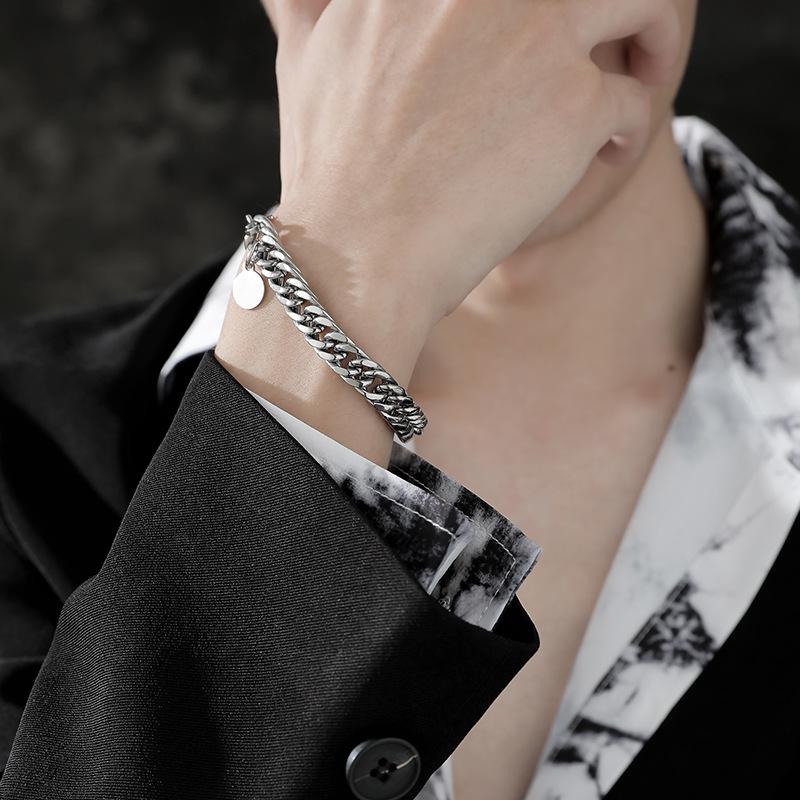 Cuban Bracelet Men's Simple and Elegant Titanium Steel Men's Bracelet Jewelry Design Chain