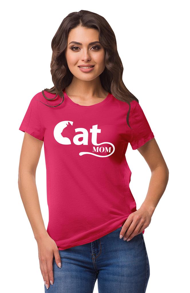 Inkmeso Crew Neck Cat Mom Graphic Tshirt Short Sleeve Women Cotton Tee