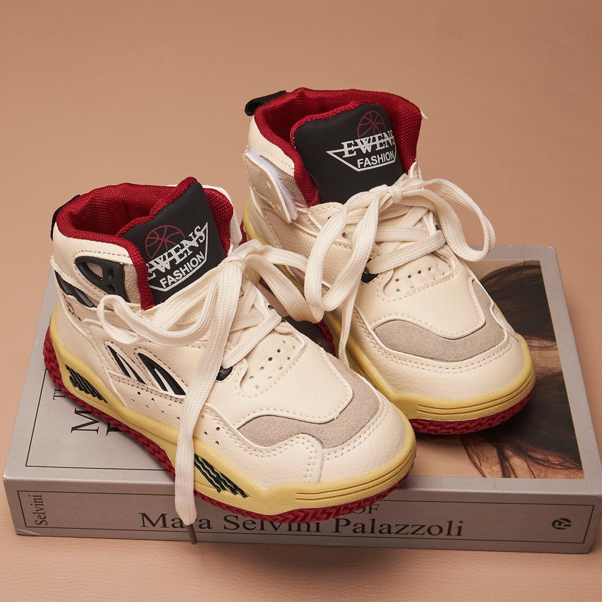 

Children s sports shoes for autumn and winter, new shock-absorbing and breathable shoes for girls, soft-soled non-slip school basketball shoes for 26Inner Length16.4 красный