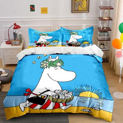Beach Cartoon Character Design Bedding Duvet Cover Set Duvet Cover Pillowcases (1*Duvet Cover 2*Pillowcases, Without Duvet Insert)