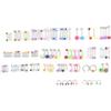 110PCS Mixed Pack Body Jewelry Piercing Kit, Eyebrow, Navel, Belly, Tongue, Lip, Bar, Nose Ring, Stainless Steel, Modern Style, Unisex