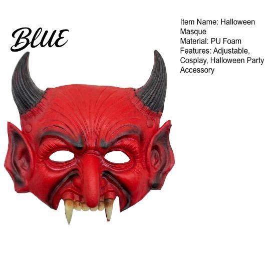 Demon Propgewijs in Vintage Stijl Halloween Schuim Masker Rode Duivel Eng Half Gezicht Donkere Sfeer Decoratie Masker voor Cosplay Kostuum Maskeradefeest
