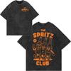 100% Cotton Vintage Washed Aperol Spritz Club T Shirt Fashion Men/Women Aesthetic Graphic Lemon Cool Loose Acid Wash Tees Shirts