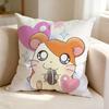 Cute cartoon character T-Trotting H-Hamtaro  Pillow Case Square Double-Sided Sofa Cushion Cover Bedroom Bedside Pillow