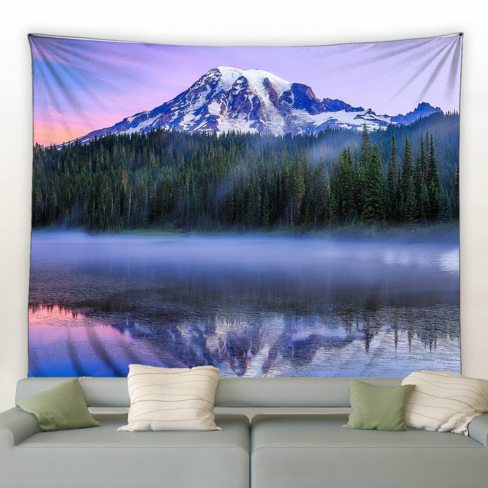 Home Decoration Wall Tapestry White Cloud Room Decoration Curtain Fashion Blue Sky Mountain Lake Art Digital Printing