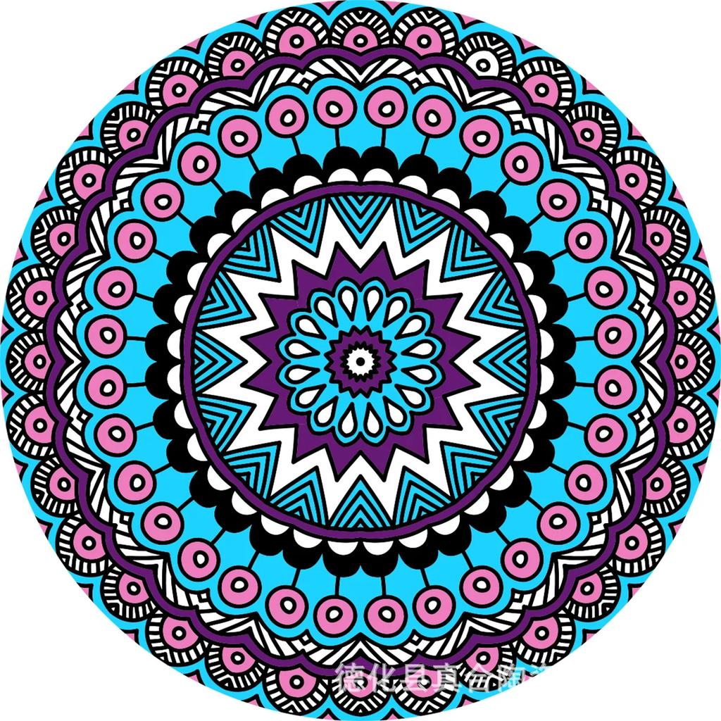Mandala Flower Cup Coaster Round Ceramic Placemats Non-slip Tablemat Insulated Coasters Kitchen Decoration Tableware Home Decor