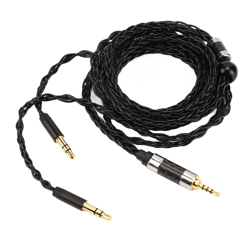 Headphone Cable 8 Core 2.5mm Balanced Plug To Dual 3.5mm Plug Silver Plated Earphone Cable Replacement