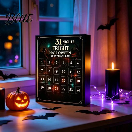 Halloween Classroom Rewards Advent Calendar 2026 31 Nights of Fright Countdown Box with Decoration for Home Mini Spooky Figurines Surprising