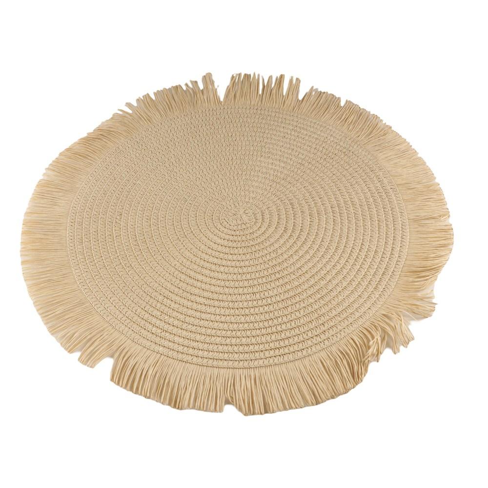 Paper Heat Resistant Place Mat Round Bowl Mat Kitchen Accessories Braided Placemat  Home