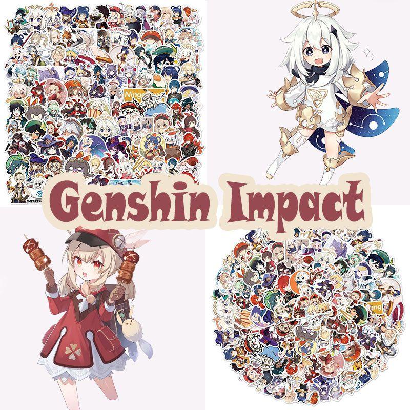 Genshin Impact Hot Game Stickers 100 Pieces Waterproof Graffiti Decals For Luggage And Skateboards