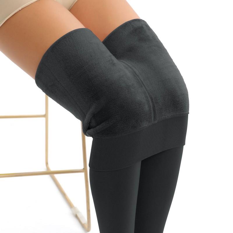 Extra Plus Size Warm Fleece Lined Leggings With Footed Bottoms Women Winter Thick Thermal Tights