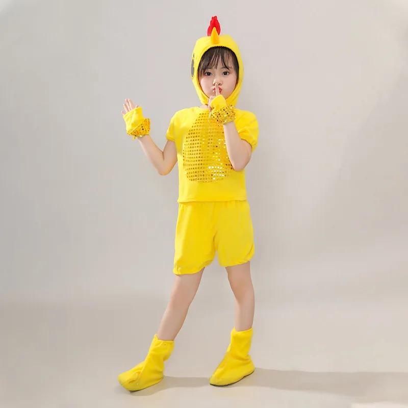 New Children Kids Adult Halloween Duck Chicken Chick Costume Skirt Tutu Yellow Bodysuit Outfit Dance Performance