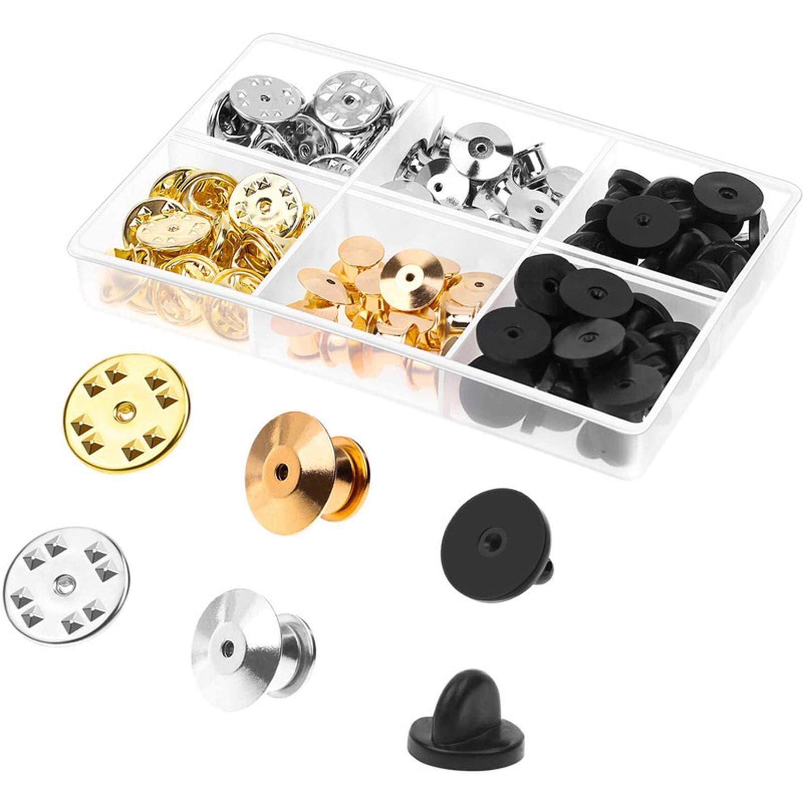 

Metal Locking Pin Backs Locking Pin Keepers For DIY Locking Clasp for Broochs Badge Brooch Jewelry Making Accessories One Size