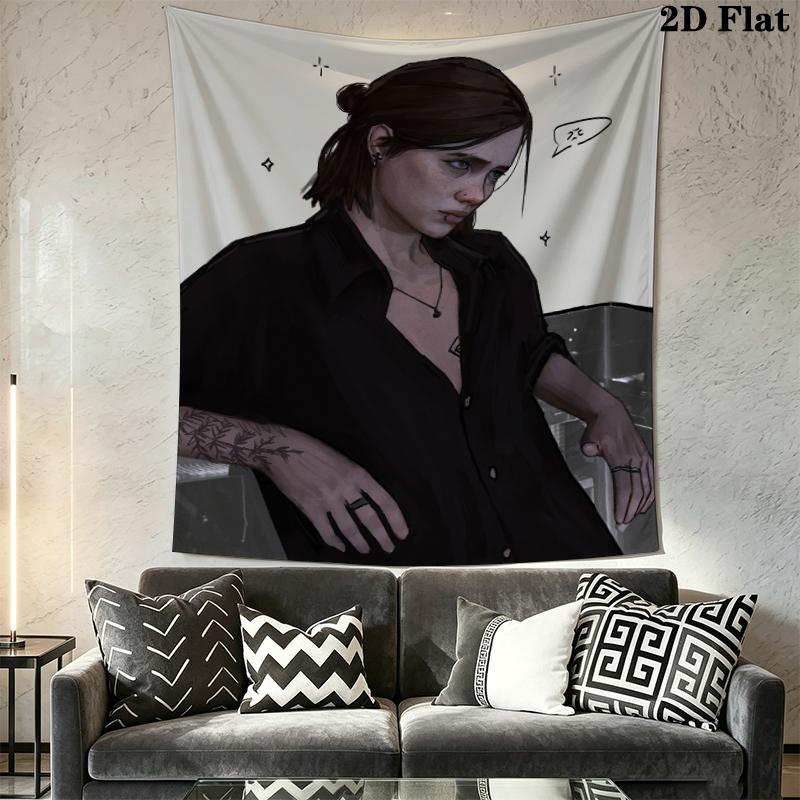 ellie williams game Wall Tapestry Aesthetic Wall Hanging Printed Fabric Blanket Decorative Tapestries for Bedroom Living Room Home Decor