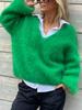 2025 Autumn/Winter Chunky Knit V-Neck Long-Sleeve Sweater