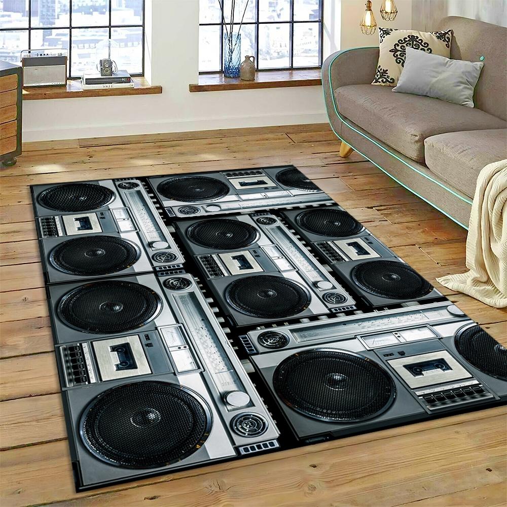 Vinyl Record Music DJ Screen tape Rug Carpet for Living Room Bedroom Home Decor,Floor Mat Non-slip Decoration for Sofa Doormat