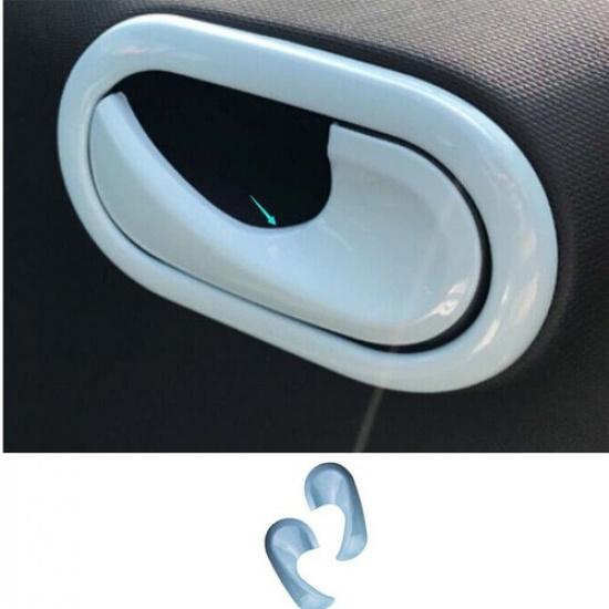 2PCS Iight Blue Inner Door Bowl Cover Trim Fit For Benz Smart Fortwo 2015-