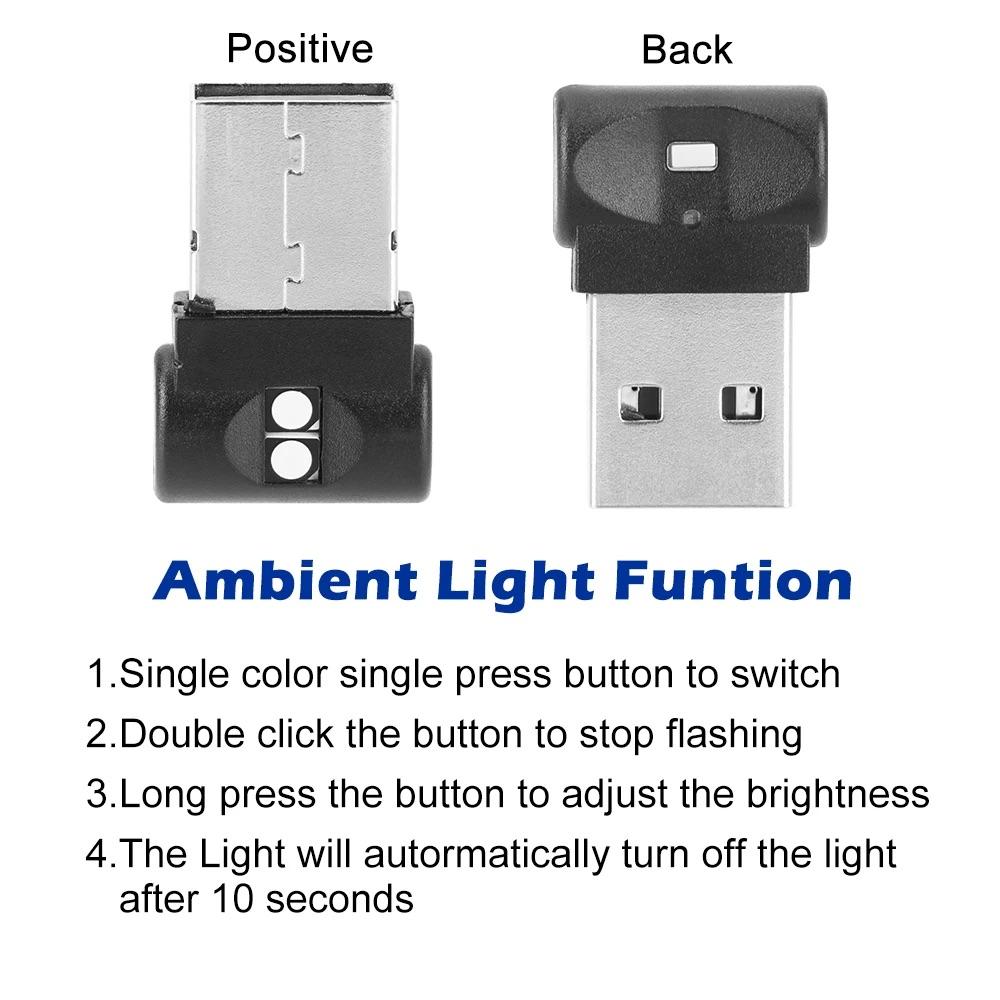 USB Atmosphere Light Mini USB LED Car Interior Light with Multiple Color Options for Atmosphere Lighting