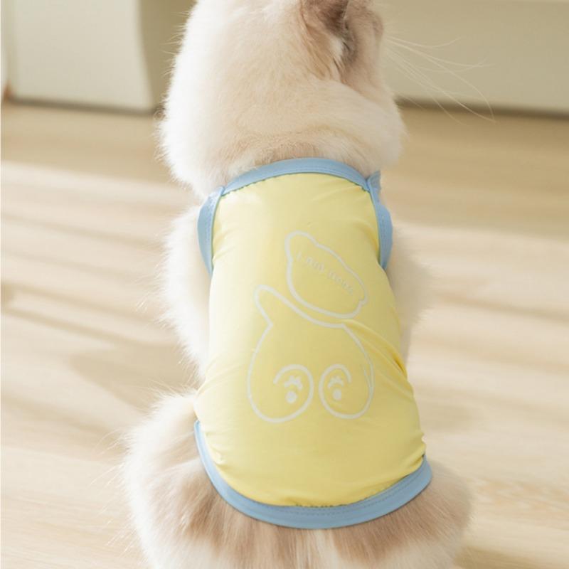 Spring and Summer Cat Clothes Cute Luminous Bear Sunscreen Sling Clothes