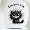 1 pezzo Adesivo Divertente Impermeabile Autoadesivo per WC per Bagno Decorazioni per la Casa Cartone Animato Gatto Peloso Carino Adesivi Murali Decorazione Stanza