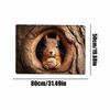 3D Carpet Squirrel And Dog Soft Non-Slip Quick Dry Mat 3D Optical Illusion Rug for Birthday Halloween Thanksgiving Home Holiday