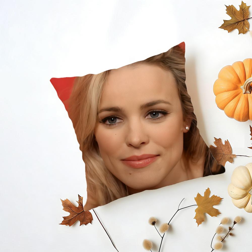 

RRachel McAdams Cushion Cover Washable Linen Pillowcase Soft for Daily Sofa Bed Home Room Decor 30X30cm