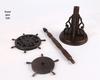 Rosewood Dragon & Phoenix Brush Holder: Round Plate Pen Hanger for Calligraphy Supplies