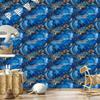 Ink blue, navy blue, brown and azure wallpaper for living room and bedroom 50x1000