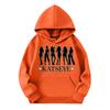 Girls' Fashion Long-Sleeve Hooded Sweatshirt with Print and Pockets